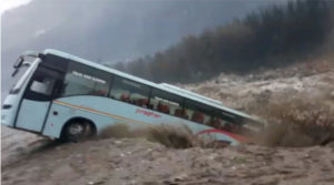 Bus Fall in River Beas Flood